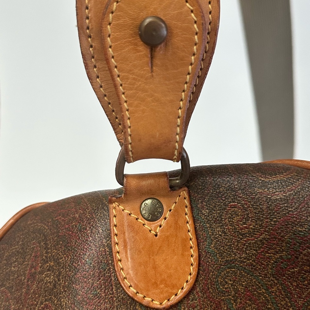 ETRO Milano Paisley Large Weekender Travel Duffel Bag with Crossbody Strap - Picture 12 of 14